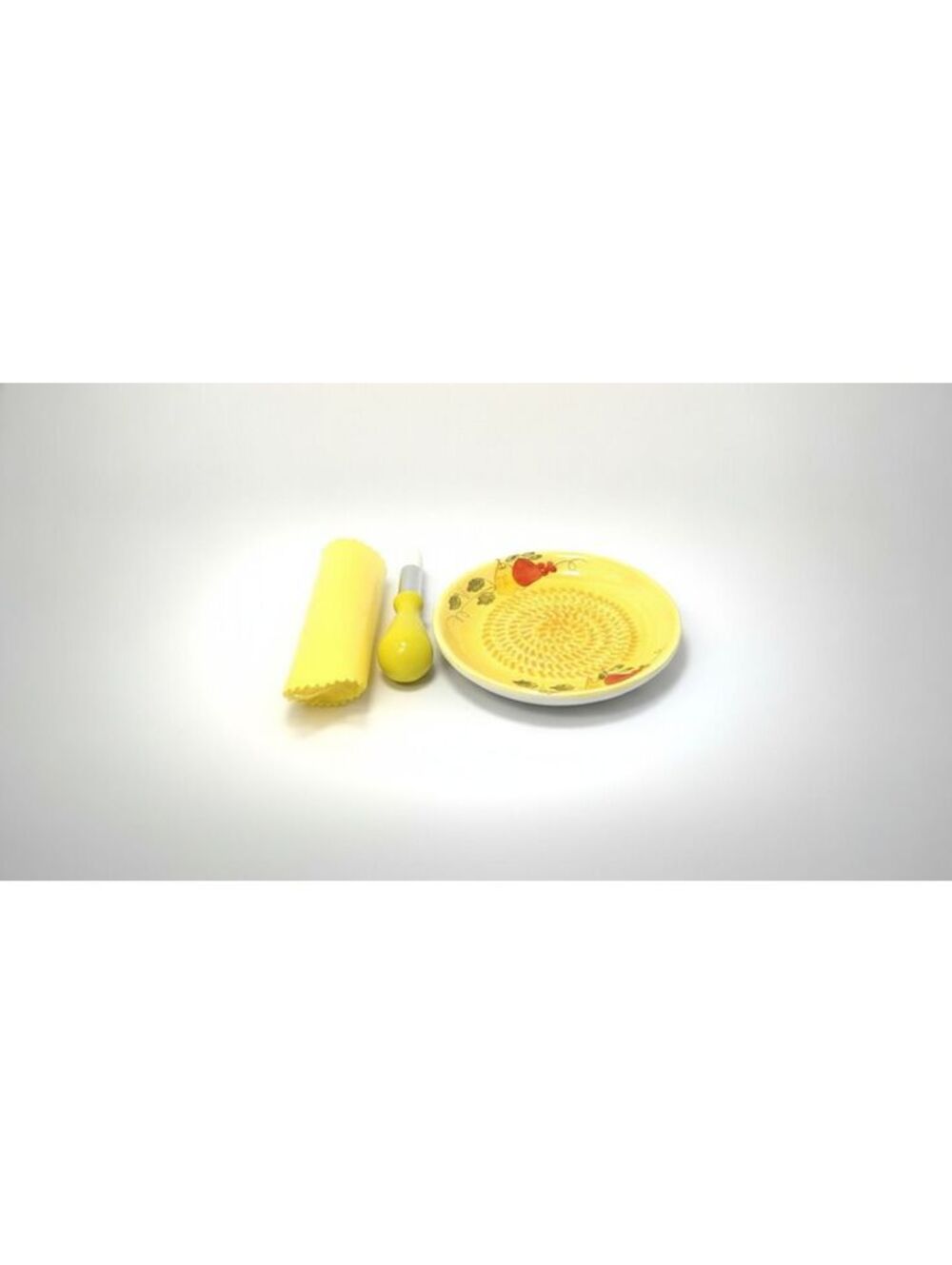 Ceramic Garlic Grater Plate Set Garlic Ginger Nutmeg Parmesan With Peeler &Brush